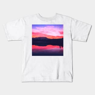 Coastal Landscape, Mountains, Beautiful Sea, Nature Art Kids T-Shirt